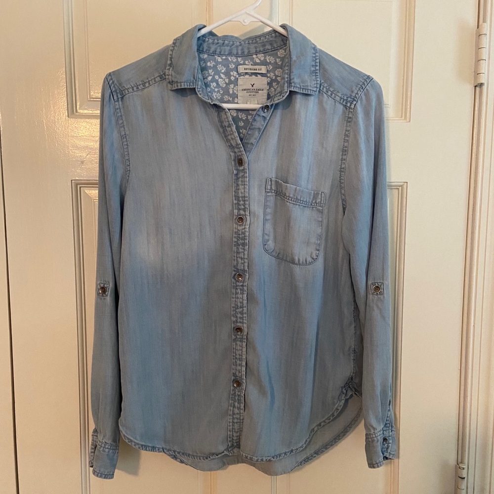 AEO Soft Denim Shirt, Women’s Size Small